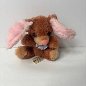 Vintage RUSS‎ 70s TOPPO Mini Brown Bear Plush w Bunny Rabbit Ears Gift 1978